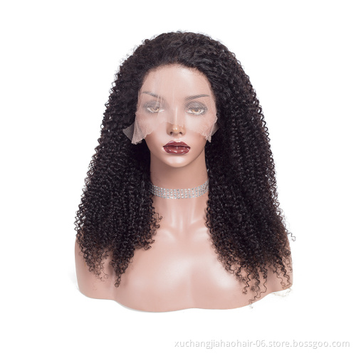 2021 natural black 4X4 13x4 lace JC jerry curly kinky curly human hair wigs brazilian virgin hair wig HD swiss lace front wig
